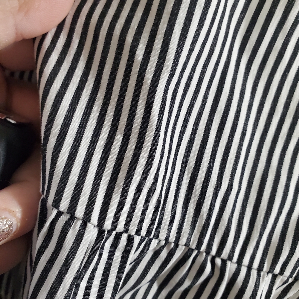 J. Crew Black and White Striped Button-Up Blouse - Picture 4 of 9